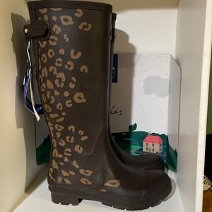 Joules Shoes | Joules Welly Print Brown Leopard Sz 7 | Color: Brown/Tan | Size: 7 | Gr8shoes's Closet